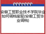 安徽工贸职业技术学院毕业如何调档案呢(安徽工贸毕业调档)