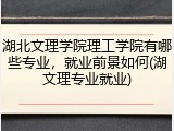 湖北文理学院理工学院有哪些专业，就业前景如何(湖文理专业就业)