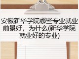 安徽新华学院哪些专业就业前景好，为什么(新华学院就业好的专业)