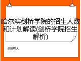 哈尔滨剑桥学院的招生人数和计划解读(剑桥学院招生解析)