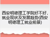 西安明德理工学院好不好，就业现状及发展趋势(西安明德理工就业前景)