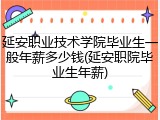 延安职业技术学院毕业生一般年薪多少钱(延安职院毕业生年薪)