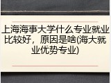 上海海事大学什么专业就业比较好，原因是啥(海大就业优势专业)