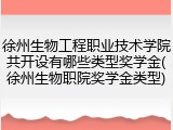 徐州生物工程职业技术学院共开设有哪些类型奖学金(徐州生物职院奖学金类型)