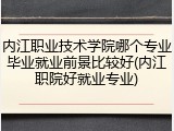 内江职业技术学院哪个专业毕业就业前景比较好(内江职院好就业专业)