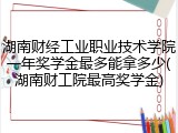 湖南财经工业职业技术学院一年奖学金最多能拿多少(湖南财工院最高奖学金)