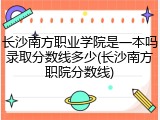 长沙南方职业学院是一本吗录取分数线多少(长沙南方职院分数线)