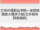 兰州外语职业学院一年财政拨款大概多少钱(兰外院年财政拨款)