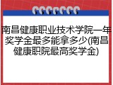 南昌健康职业技术学院一年奖学金最多能拿多少(南昌健康职院最高奖学金)