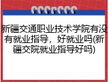 新疆交通职业技术学院有没有就业指导，好就业吗(新疆交院就业指导好吗)