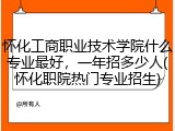 怀化工商职业技术学院什么专业最好，一年招多少人(怀化职院热门专业招生)