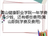 黄山健康职业学院一年学费多少钱，还有哪些费用(黄山职院学费及费用)