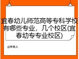 宜春幼儿师范高等专科学校有哪些专业，几个校区(宜春幼专专业校区)