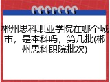 郴州思科职业学院在哪个城市，是本科吗，第几批(郴州思科职院批次)
