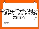 宜宾职业技术学院的校园文化是什么，简介(宜宾职院文化简介)