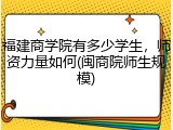 福建商学院有多少学生，师资力量如何(闽商院师生规模)