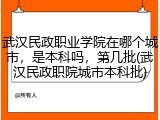 武汉民政职业学院在哪个城市，是本科吗，第几批(武汉民政职院城市本科批)
