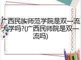 广西民族师范学院是双一流大学吗?(广西民师院是双一流吗)