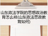 山东政法学院的思想政治教育怎么样(山东政法思政教育如何)
