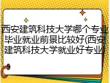 西安建筑科技大学哪个专业毕业就业前景比较好(西安建筑科技大学就业好专业)