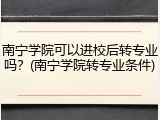 南宁学院可以进校后转专业吗？(南宁学院转专业条件)