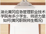 湖北黄冈应急管理职业技术学院有多少学生，师资力量如何(黄冈职院师生概况)