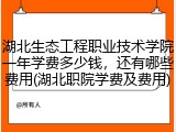 湖北生态工程职业技术学院一年学费多少钱，还有哪些费用(湖北职院学费及费用)
