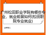 广州松田职业学院有哪些专业，就业前景如何(松田职院专业就业)