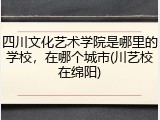 四川文化艺术学院是哪里的学校，在哪个城市(川艺校在绵阳)