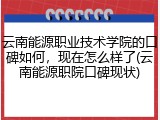 云南能源职业技术学院的口碑如何，现在怎么样了(云南能源职院口碑现状)