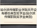 哈尔滨传媒职业学院共开设有哪些类型奖学金(哈尔滨传媒职院奖学金类别)