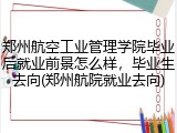 郑州航空工业管理学院毕业后就业前景怎么样，毕业生去向(郑州航院就业去向)