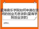 星海音乐学院如何申请在读间的创业无息贷款(星海学院创业贷款)