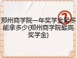 郑州商学院一年奖学金最多能拿多少(郑州商学院最高奖学金)