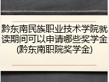 黔东南民族职业技术学院就读期间可以申请哪些奖学金(黔东南职院奖学金)