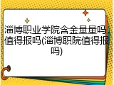 淄博职业学院含金量量吗，值得报吗(淄博职院值得报吗)