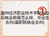 惠州经济职业技术学院毕业后就业前景怎么样，毕业生去向(惠职院就业去向)