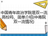 中国青年政治学院是双一流高校吗，简单介绍(中青院双一流情况)