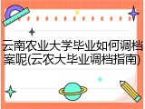 云南农业大学毕业如何调档案呢(云农大毕业调档指南)