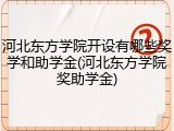 河北东方学院开设有哪些奖学和助学金(河北东方学院奖助学金)