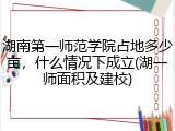 湖南第一师范学院占地多少亩，什么情况下成立(湖一师面积及建校)