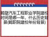 鹤壁汽车工程职业学院建校时间是哪一年，什么历史背景(鹤职院建校年份背景)