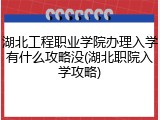 湖北工程职业学院办理入学有什么攻略没(湖北职院入学攻略)