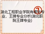 湖北工程职业学院有哪些专业，王牌专业分析(湖北职院王牌专业)