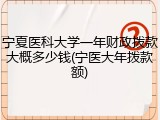 宁夏医科大学一年财政拨款大概多少钱(宁医大年拨款额)