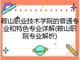 鞍山职业技术学院的普通专业和特色专业详解(鞍山职院专业解析)