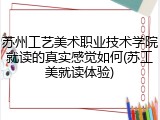 苏州工艺美术职业技术学院就读的真实感觉如何(苏工美就读体验)