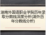 湖南外国语职业学院历年录取分数线深度分析(湖外历年分数线分析)