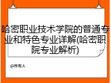 哈密职业技术学院的普通专业和特色专业详解(哈密职院专业解析)