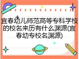 宜春幼儿师范高等专科学校的校名来历有什么渊源(宜春幼专校名渊源)
